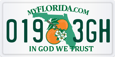 FL license plate 0193GH