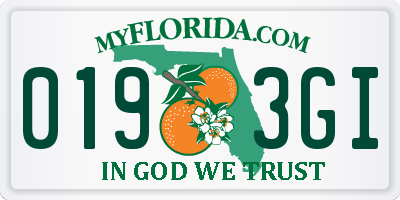 FL license plate 0193GI