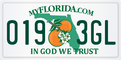 FL license plate 0193GL