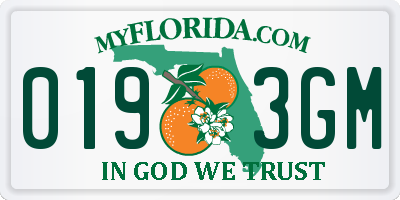 FL license plate 0193GM
