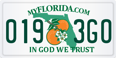 FL license plate 0193GO