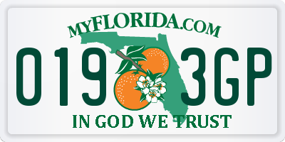 FL license plate 0193GP