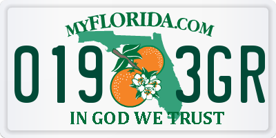 FL license plate 0193GR