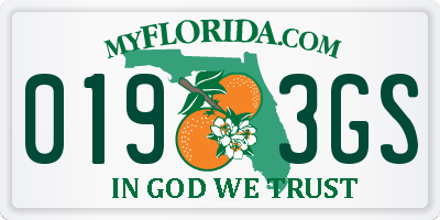 FL license plate 0193GS