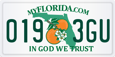 FL license plate 0193GU