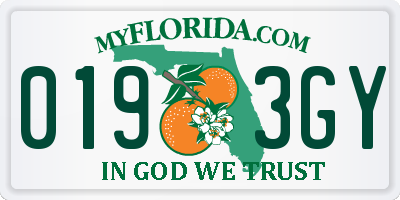 FL license plate 0193GY