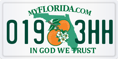 FL license plate 0193HH
