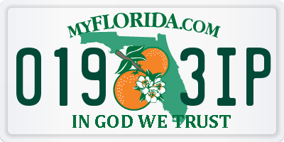 FL license plate 0193IP