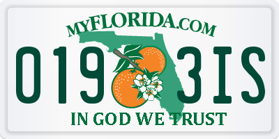 FL license plate 0193IS