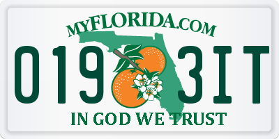 FL license plate 0193IT