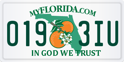 FL license plate 0193IU