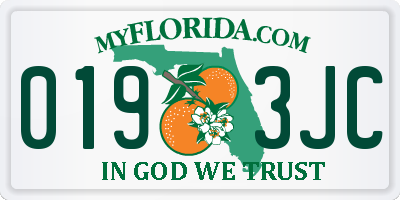 FL license plate 0193JC