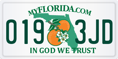 FL license plate 0193JD