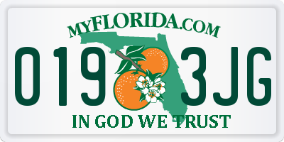 FL license plate 0193JG