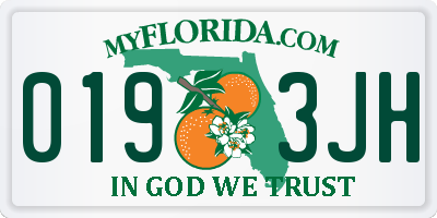 FL license plate 0193JH