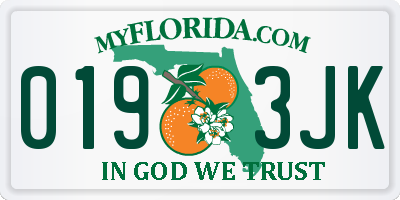 FL license plate 0193JK