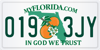 FL license plate 0193JY
