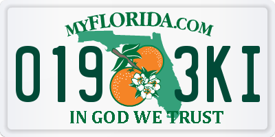 FL license plate 0193KI