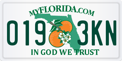 FL license plate 0193KN