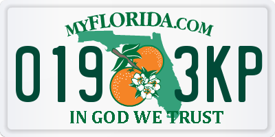 FL license plate 0193KP