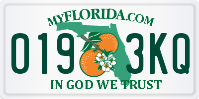 FL license plate 0193KQ