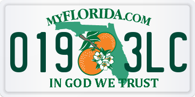 FL license plate 0193LC