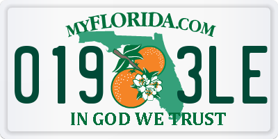 FL license plate 0193LE