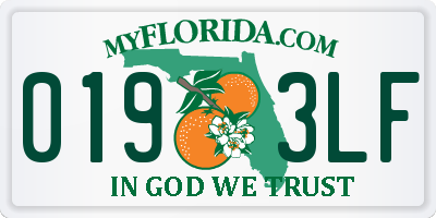 FL license plate 0193LF