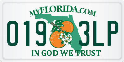 FL license plate 0193LP