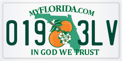 FL license plate 0193LV