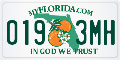 FL license plate 0193MH