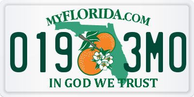 FL license plate 0193MO