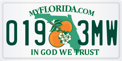 FL license plate 0193MW