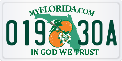 FL license plate 0193OA