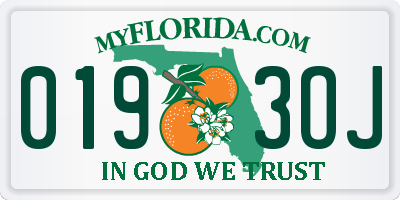 FL license plate 0193OJ