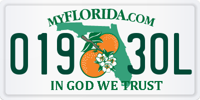 FL license plate 0193OL