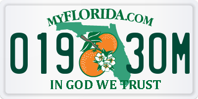 FL license plate 0193OM