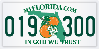 FL license plate 0193OO