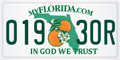 FL license plate 0193OR