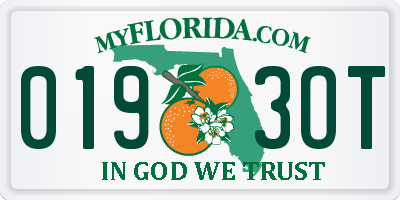 FL license plate 0193OT