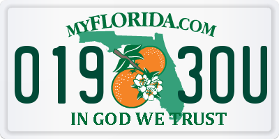 FL license plate 0193OU