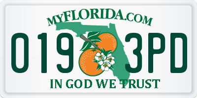 FL license plate 0193PD