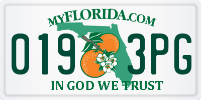 FL license plate 0193PG
