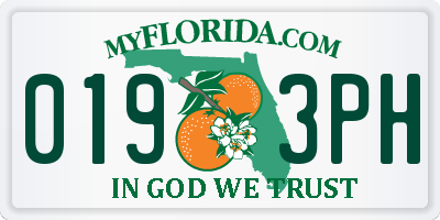 FL license plate 0193PH