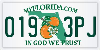 FL license plate 0193PJ