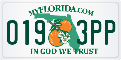 FL license plate 0193PP