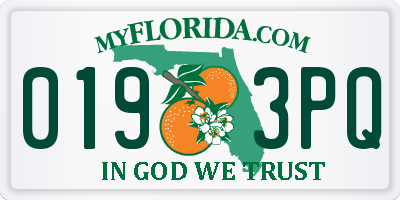 FL license plate 0193PQ