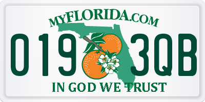 FL license plate 0193QB