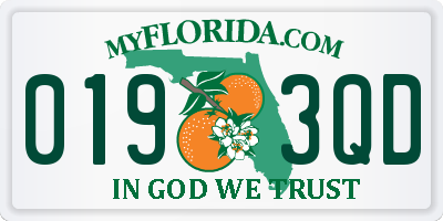 FL license plate 0193QD