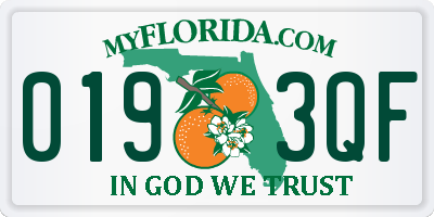 FL license plate 0193QF
